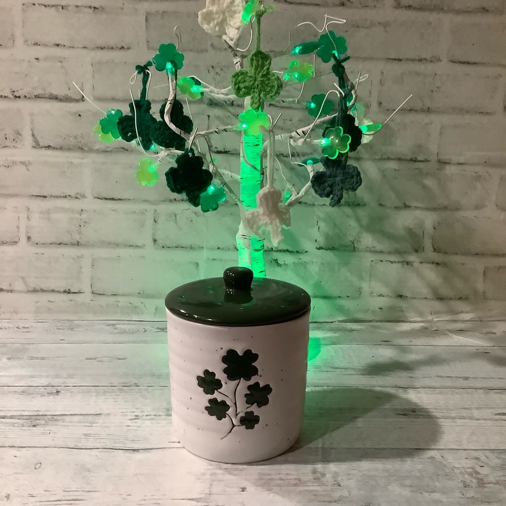 Sheffield Home 2 Sided Ceramic Shamrock Lidded Canister